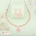 Silver Rose Gold Avira Teardrop Necklace Set