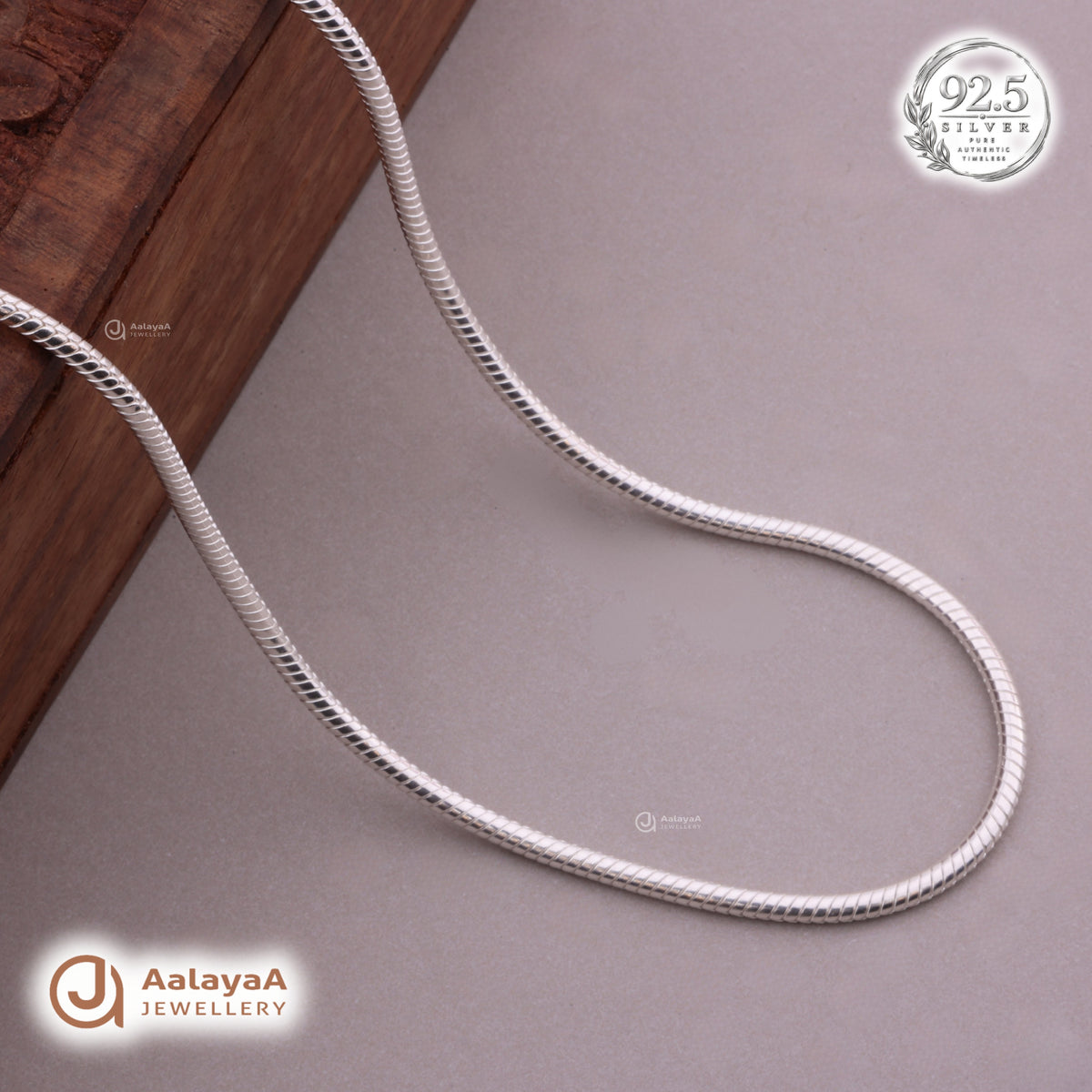 Sleek Serpent Silver Men's Chain