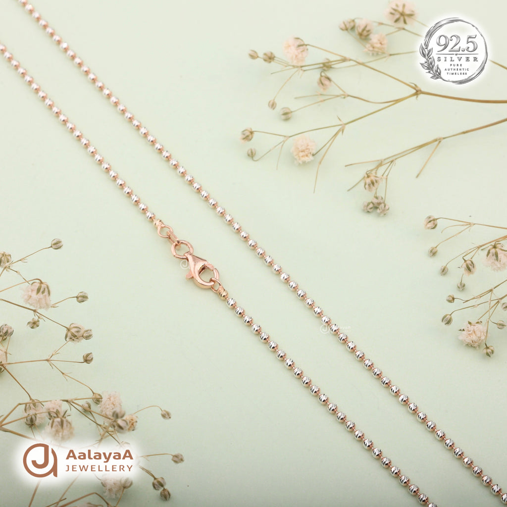 Silver Rosegold Petite Sparkle Bead Chain