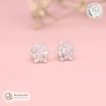 Silver Crystal Sunflower Earring