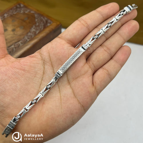 Oxidised Silver Royal Crest Bracelet