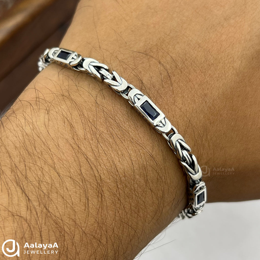 Oxidised Silver Nightfall Link Bracelet