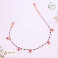Silver Rosegold Ruby Heart Charm Bracelet