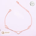 Silver Rosegold Triple Heart Bracelet