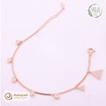 Silver Rosegold Crystal Triangle Charm Bracelet