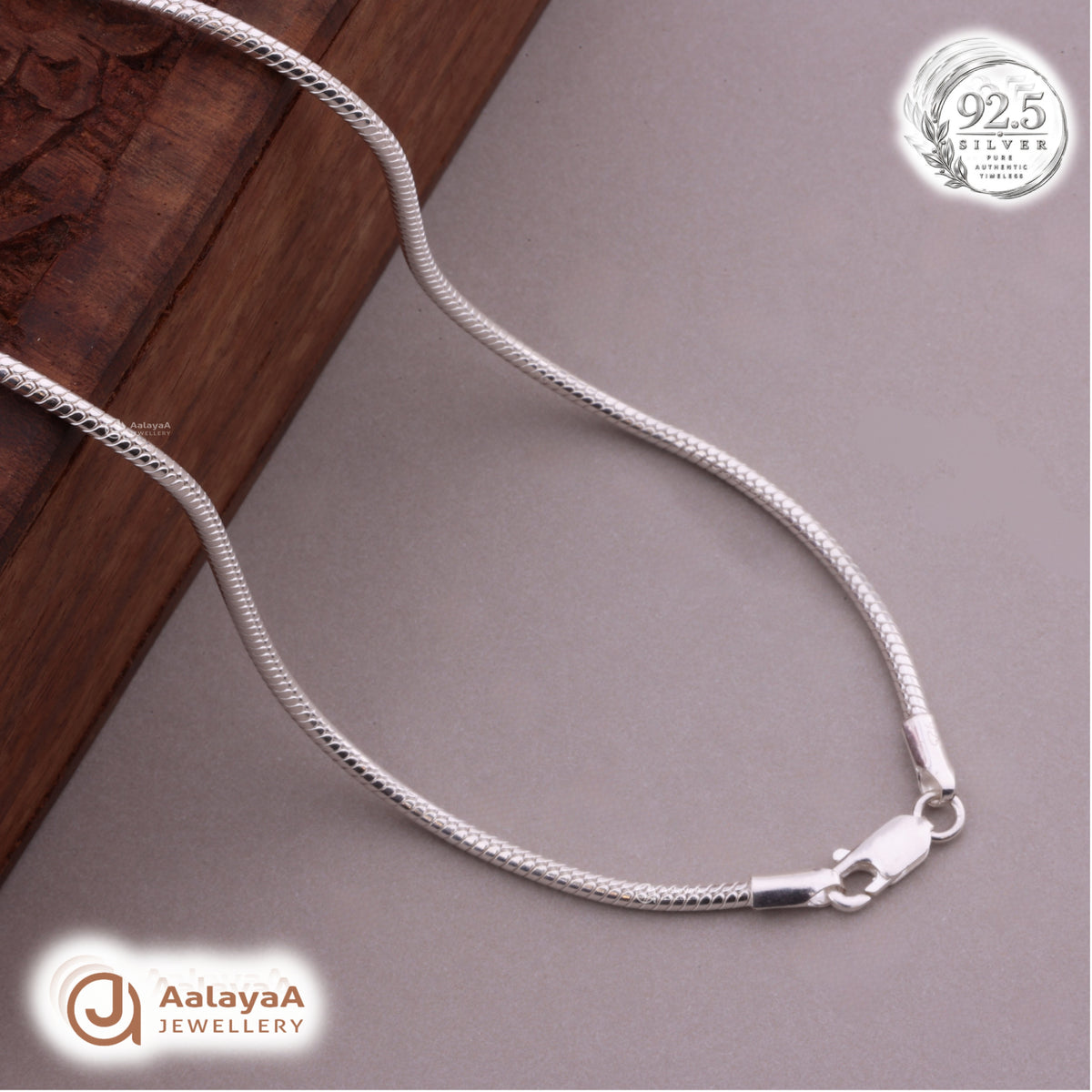 Sleek Serpent Silver Men's Chain