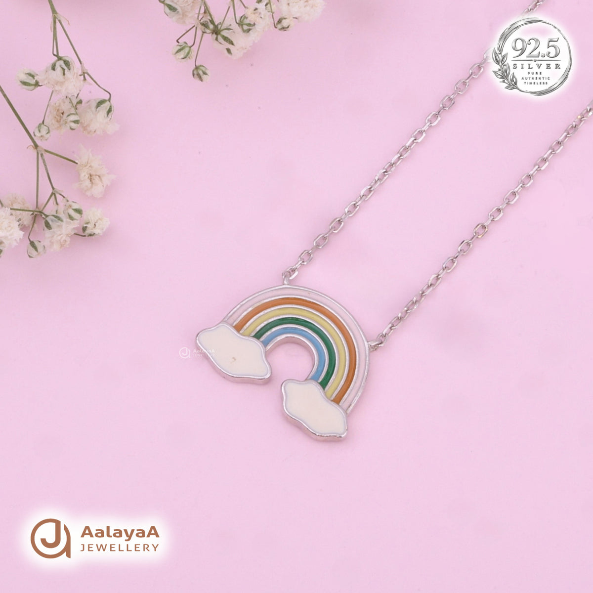 Silver Rainbow Cloud Chain Pendant