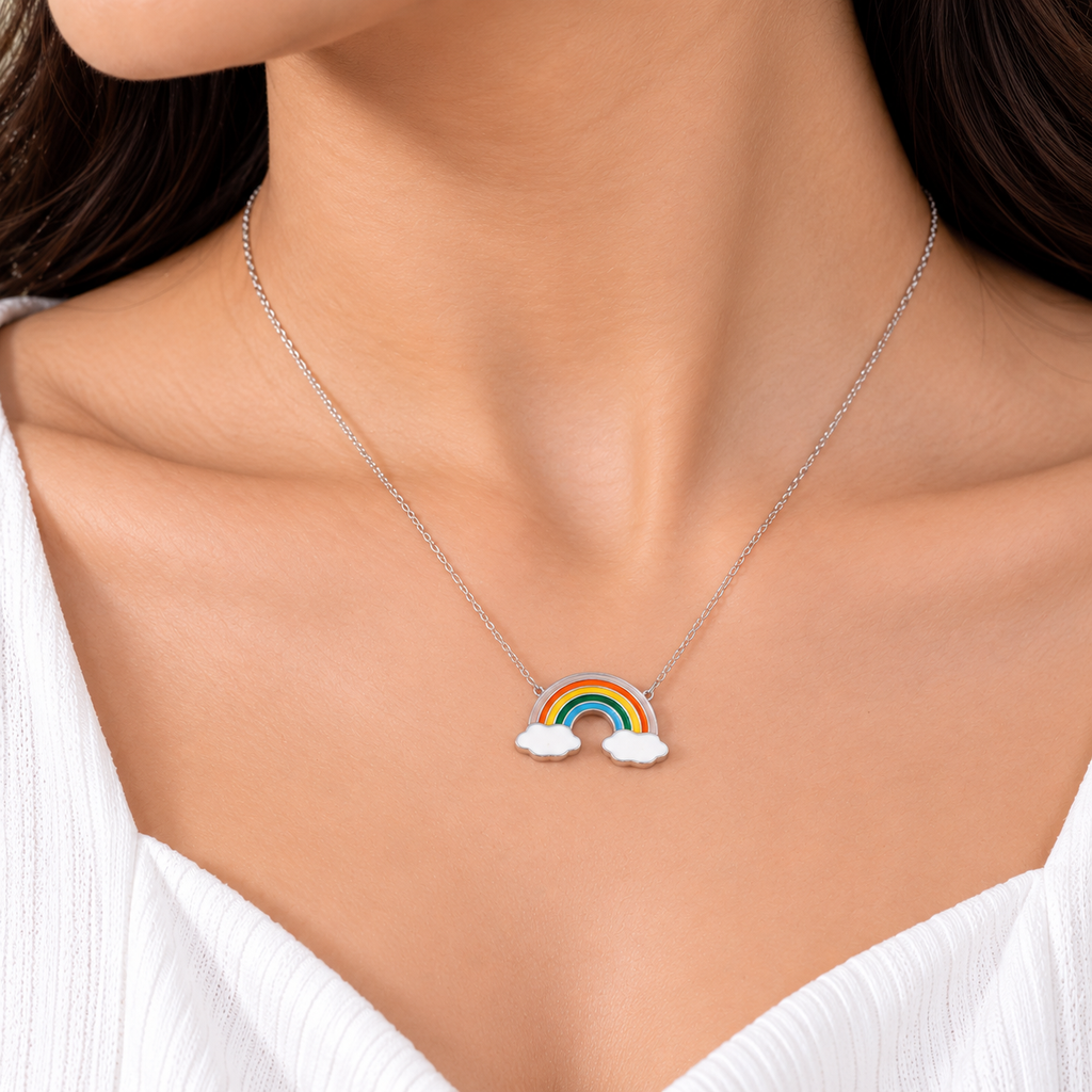 Silver Rainbow Cloud Chain Pendant