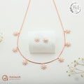 Silver Rosegold Starlight Bloom Necklace Set