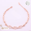 Silver Rosegold Sparkling Heart Link Bracelet