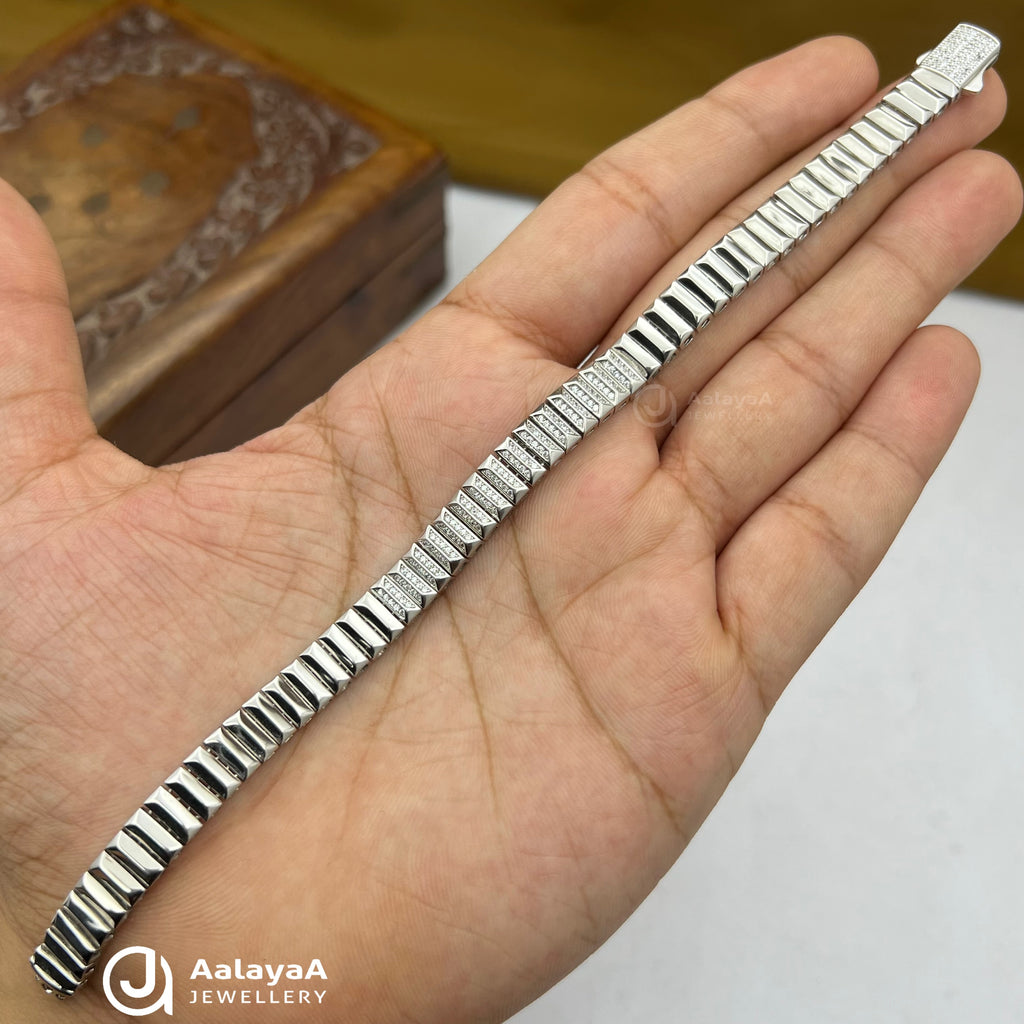 Silver Rectangular link tennis bracelet