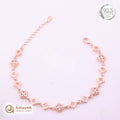 Silver Rosegold Crystal Square Link Bracelet