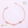 Silver Rosegold Butterfly Trio Bracelet