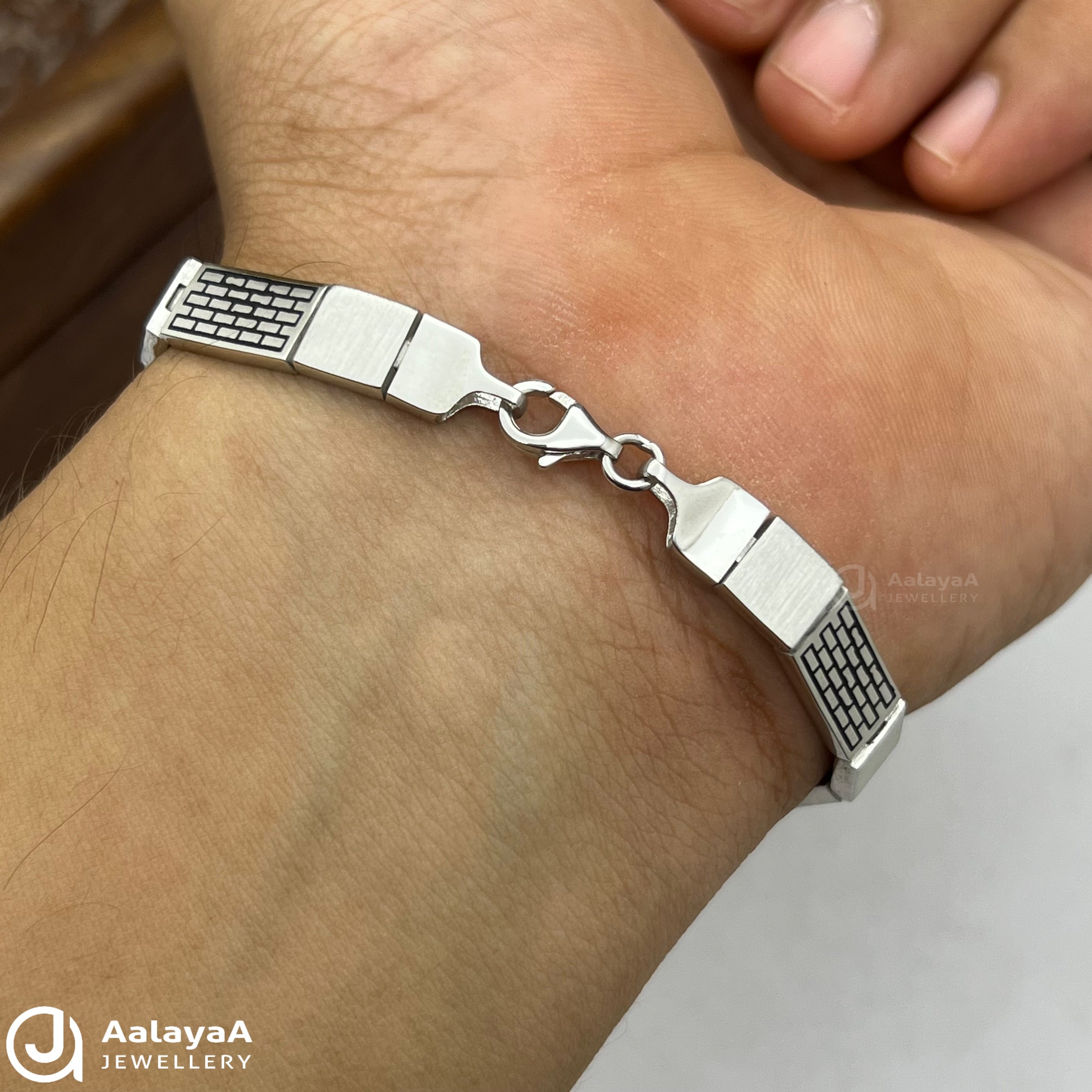 Silver Crest Rectangular Bracelet