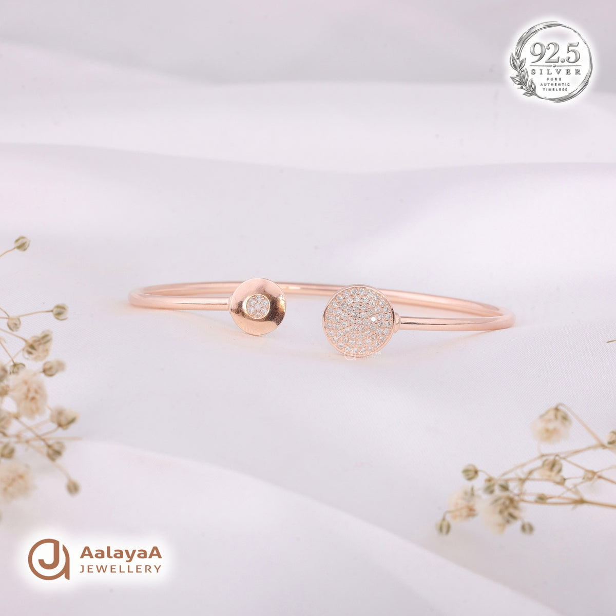 Silver Rosegold Celestial Circle Kada