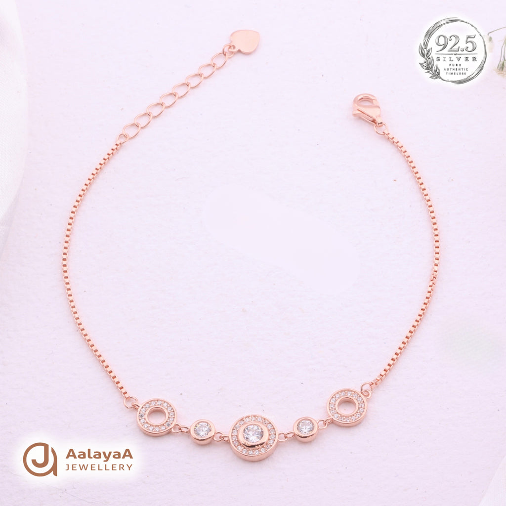 Silver Rosegold Circle Radiance Bracelet