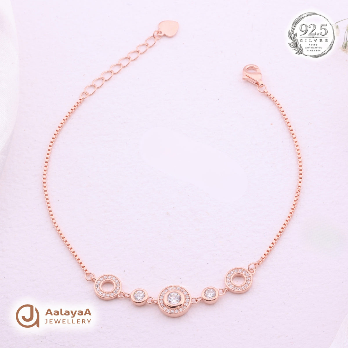 Silver Rosegold Circle Radiance Bracelet