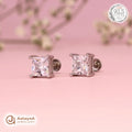 Silver Princess Square Earring