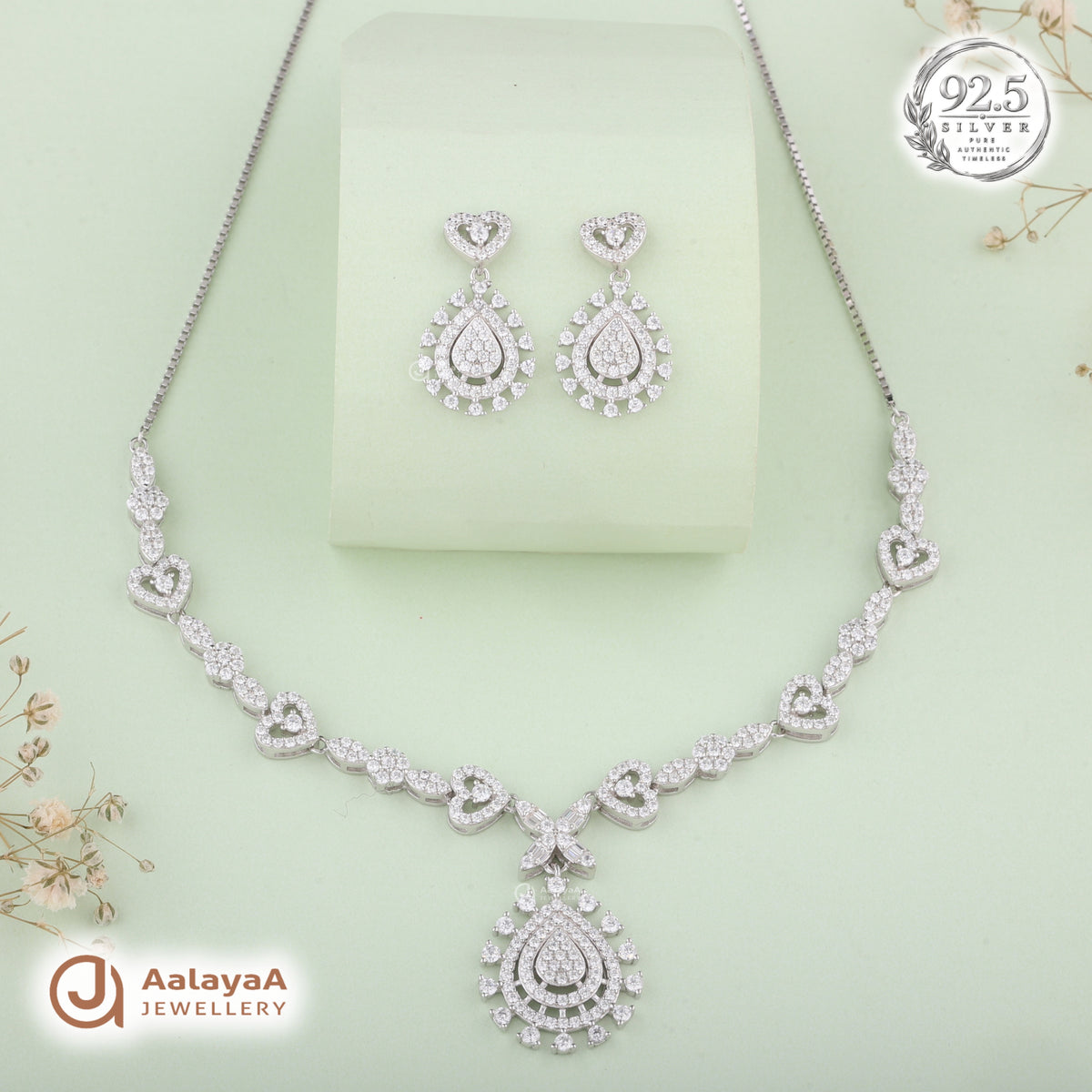 Silver Heartfelt Elegance Necklace Set