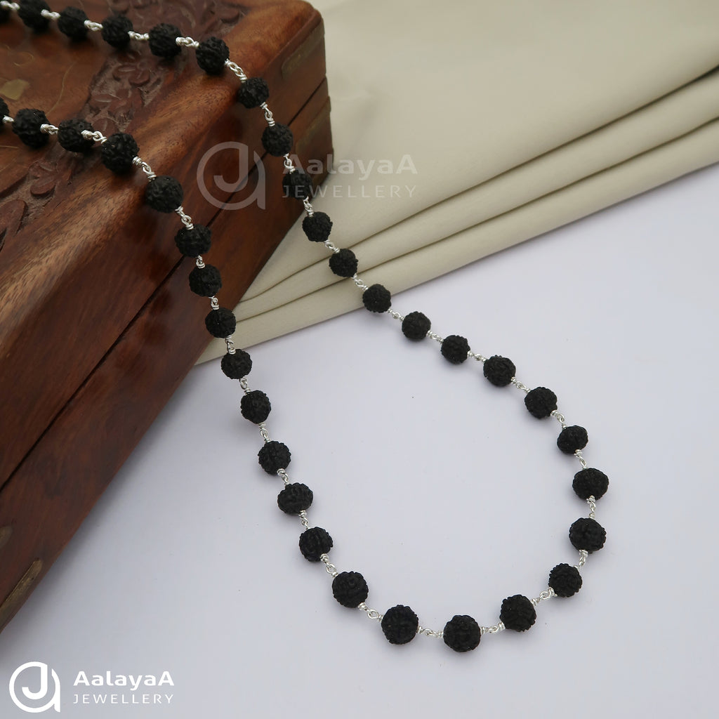 Black rudraksha Mala without Cup