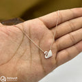 Silver Rosegold Cute Swan With Stone Chain Pendant