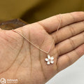 Silver Rosegold Blush Petal Blossom Chain Pendant