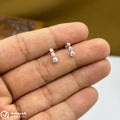 Silver Rosegold Three-Stone Drop Side Studs