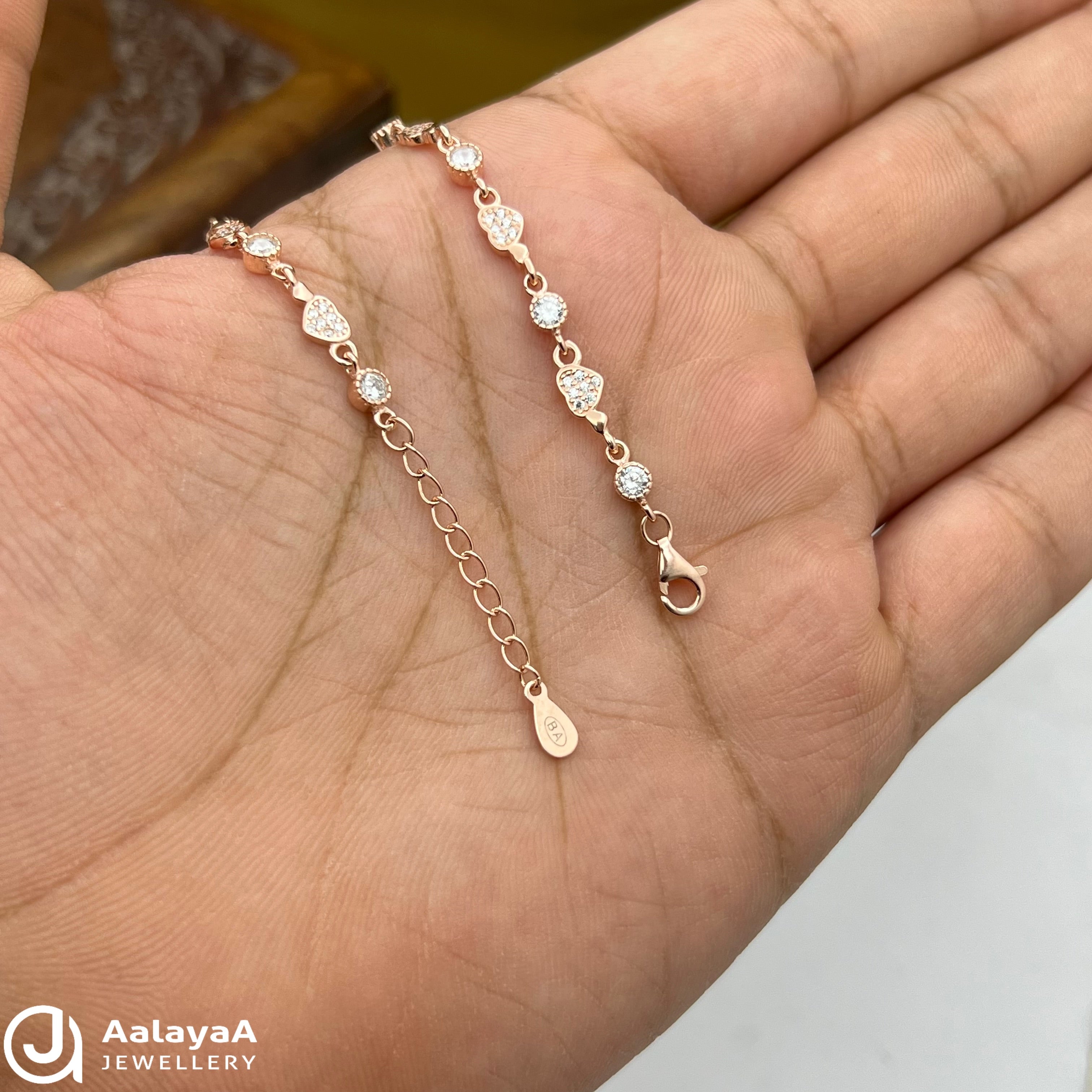 Sliver Rose Gold Mini Love Link Bracelet