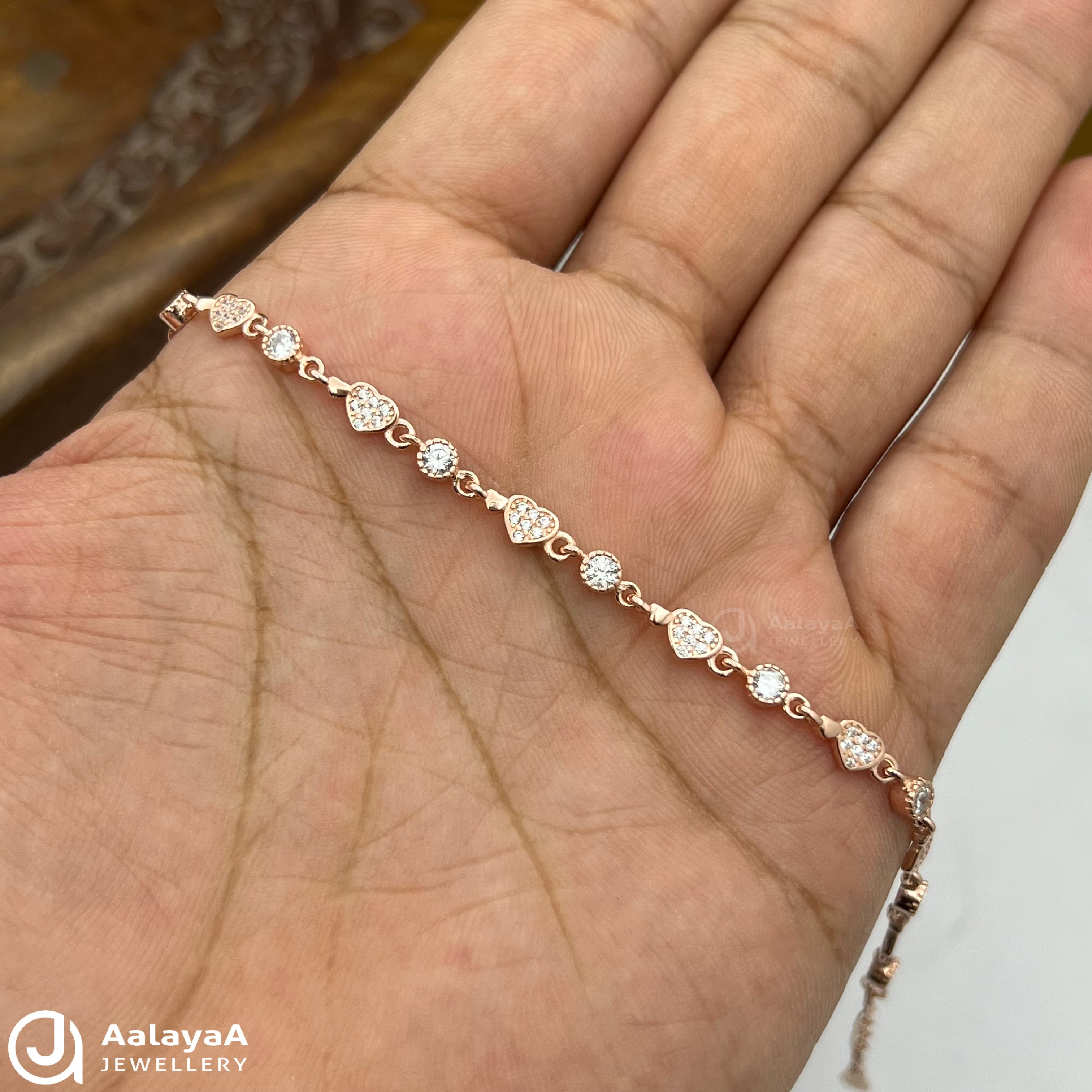 Sliver Rose Gold Mini Love Link Bracelet