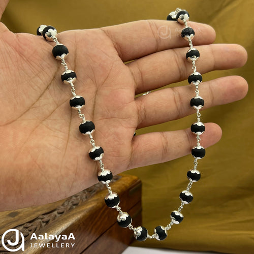 8MM Karungali Mala with Om Pendant