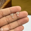 Silver Rosegold Lotus Side Stud