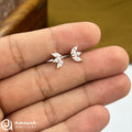 Silver Rosegold Three Stone Side Stud