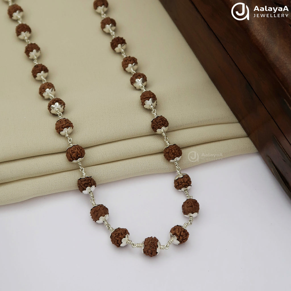 Brown Rudraksha Mala withCup
