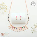 Silver Rosegold Aurora Prism Drop Necklace Set