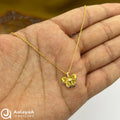 Silver GoldPlated Enamel Butterfly Chain Pendant