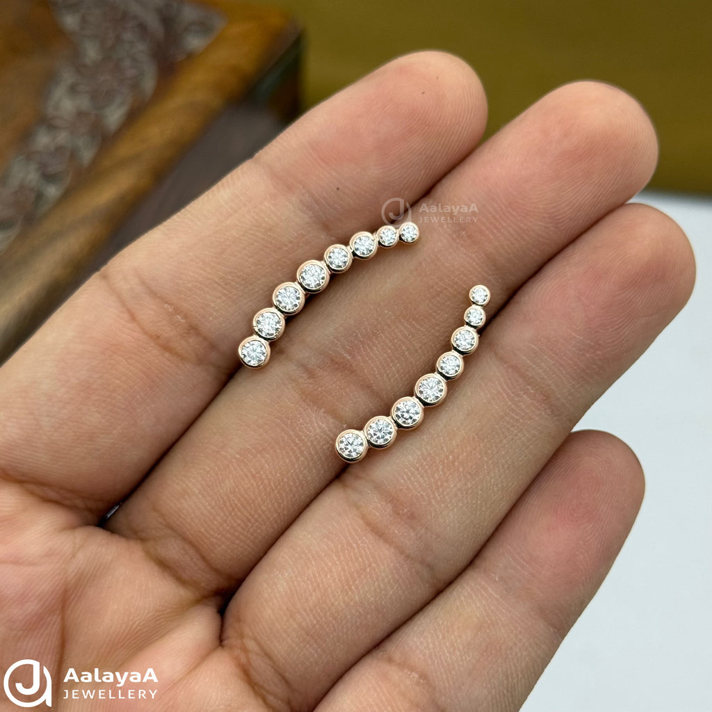 Silver Rose Gold Nova Line Ear Cuff