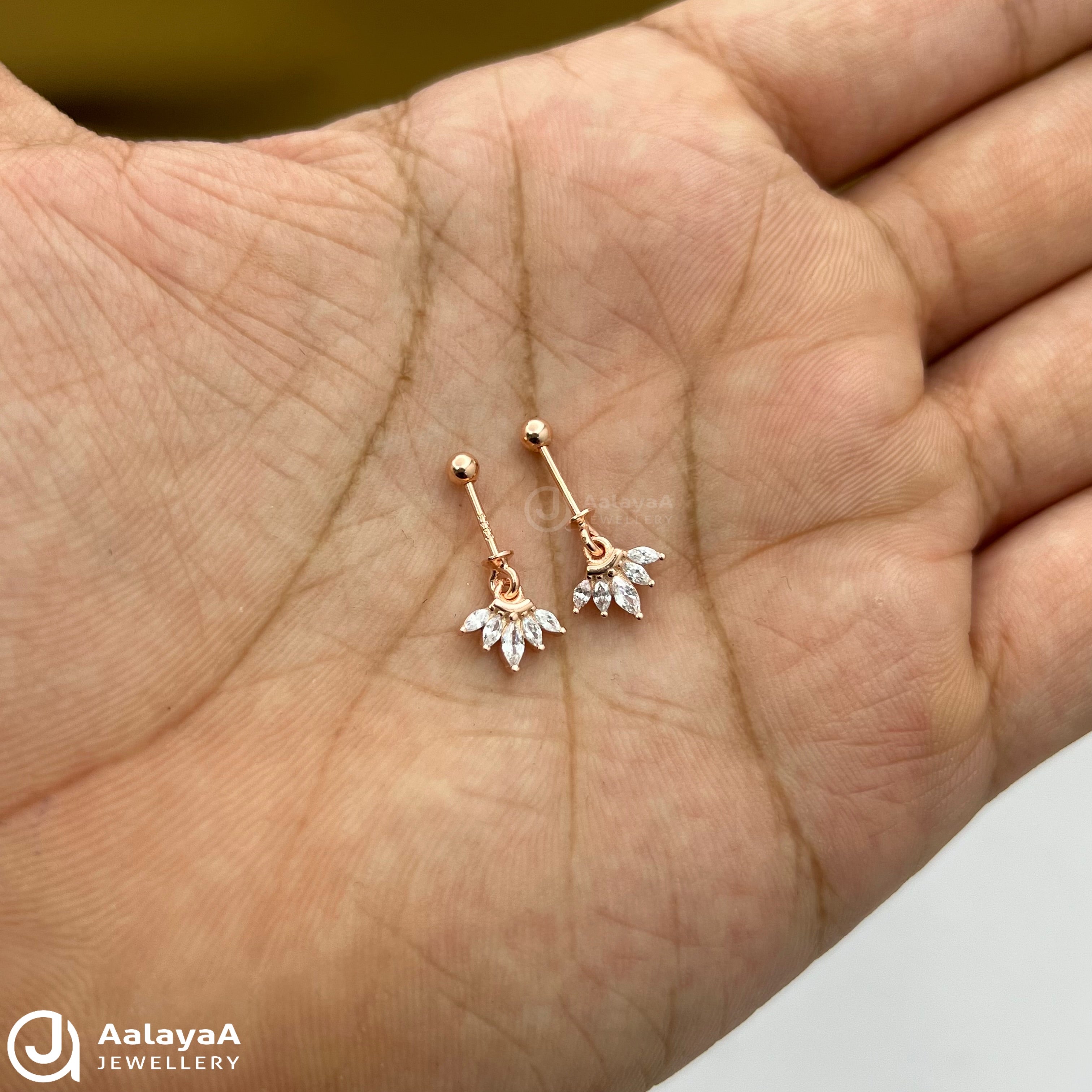Silver Rose Gold Lily Spark Baguette
