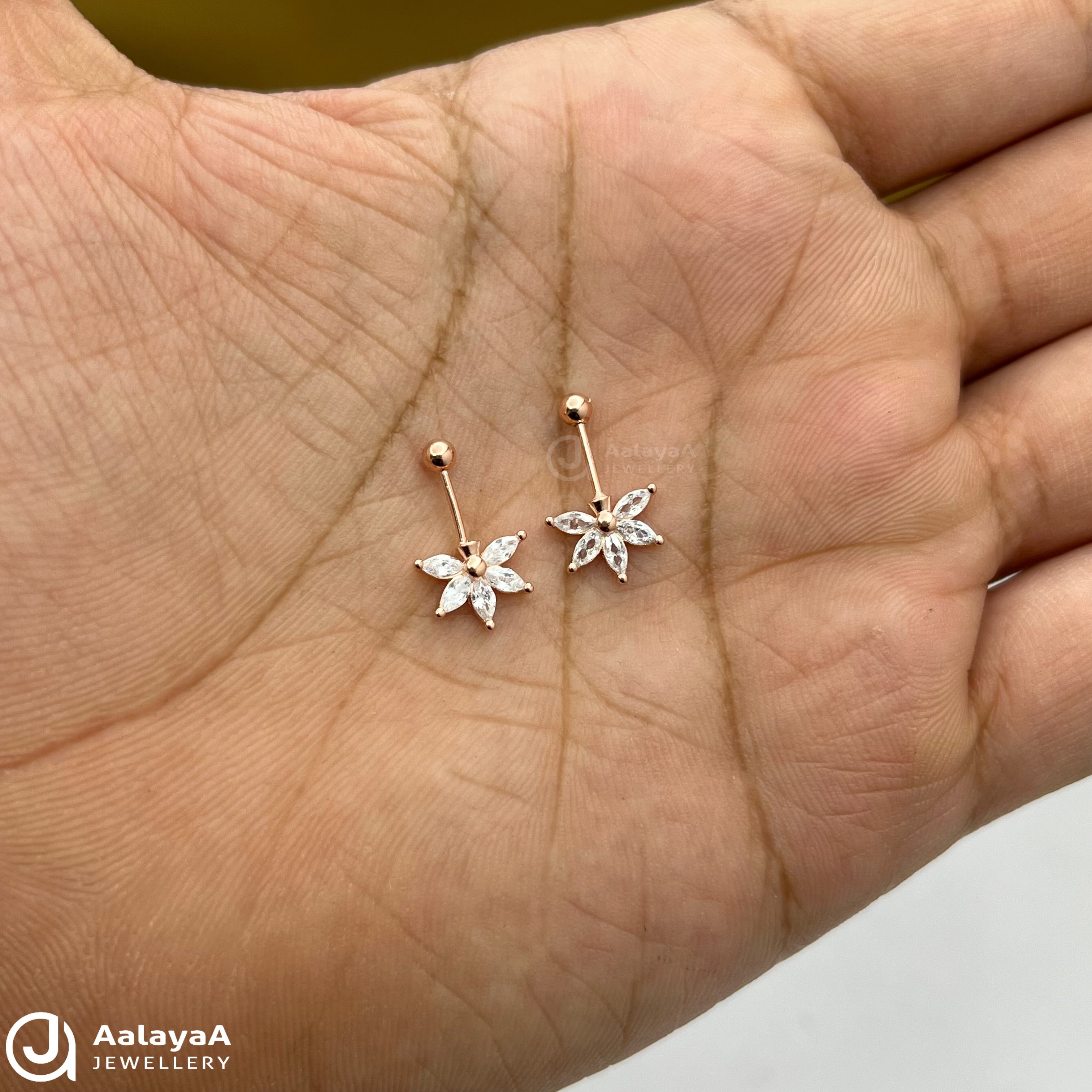 Silver Rose Gold Blush Half Flora Baguette