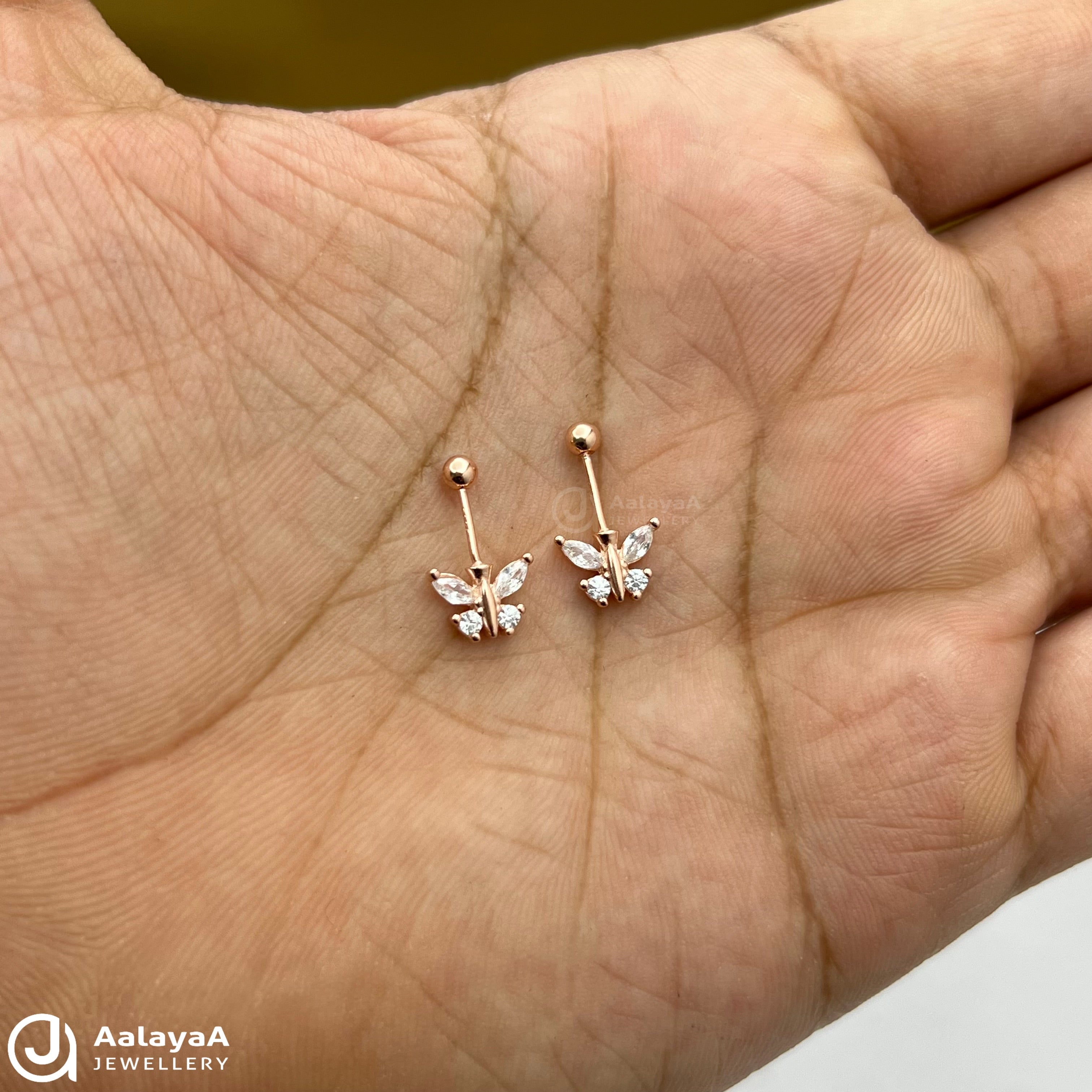 Silver Rose Gold Fairy Flutter Baguette