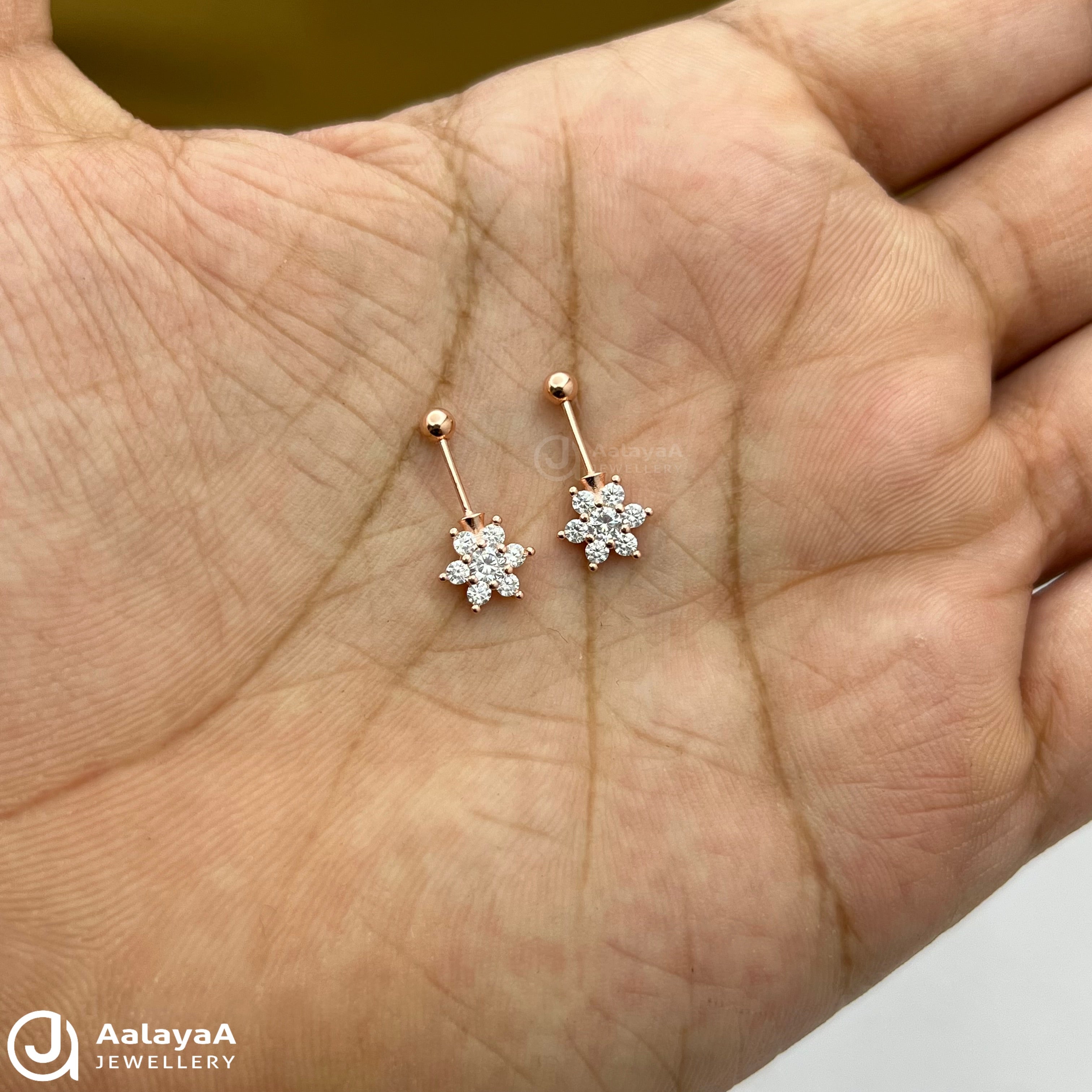 Silver Rose Gold Blush Floral Baguette