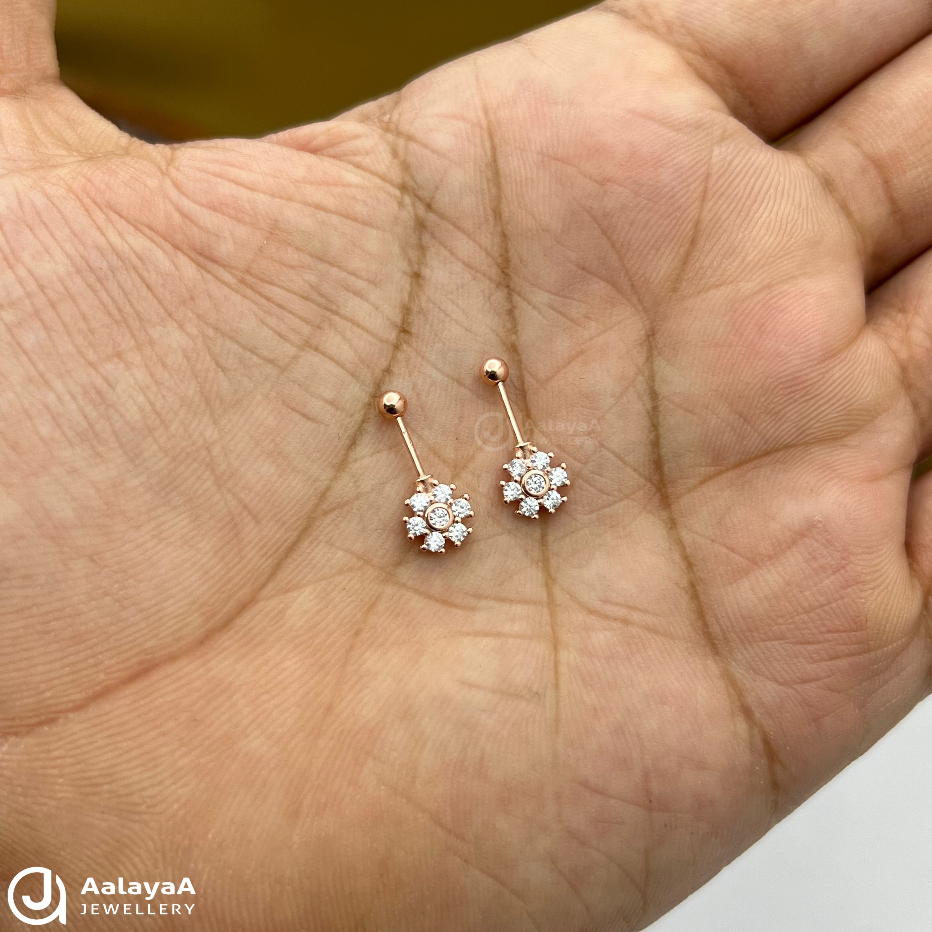 Silver Rose Gold White Jasmine Glow Baguette