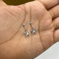Silver Butterfly Drop Baguette