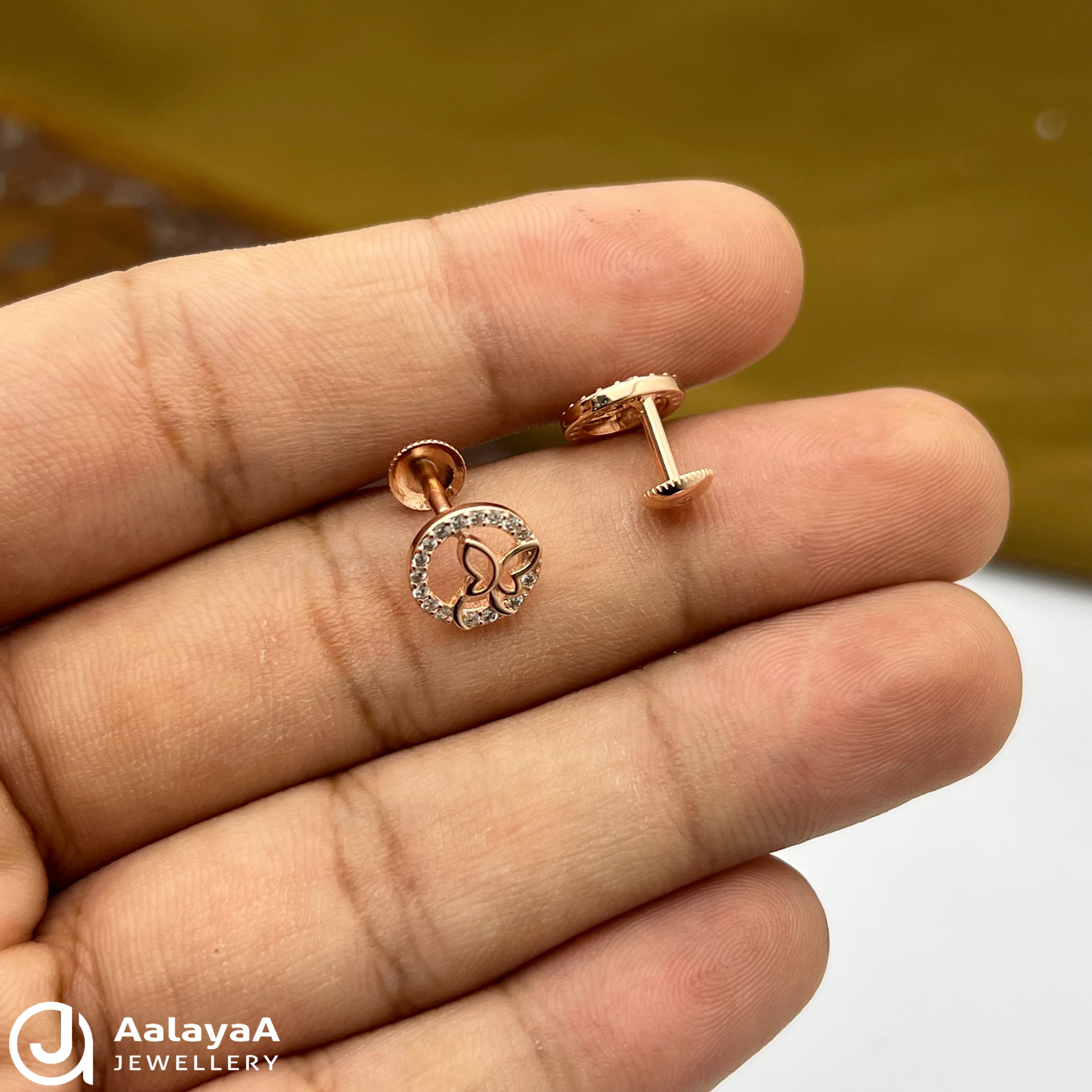 Silver Rose Gold CircleFlutter EaringS