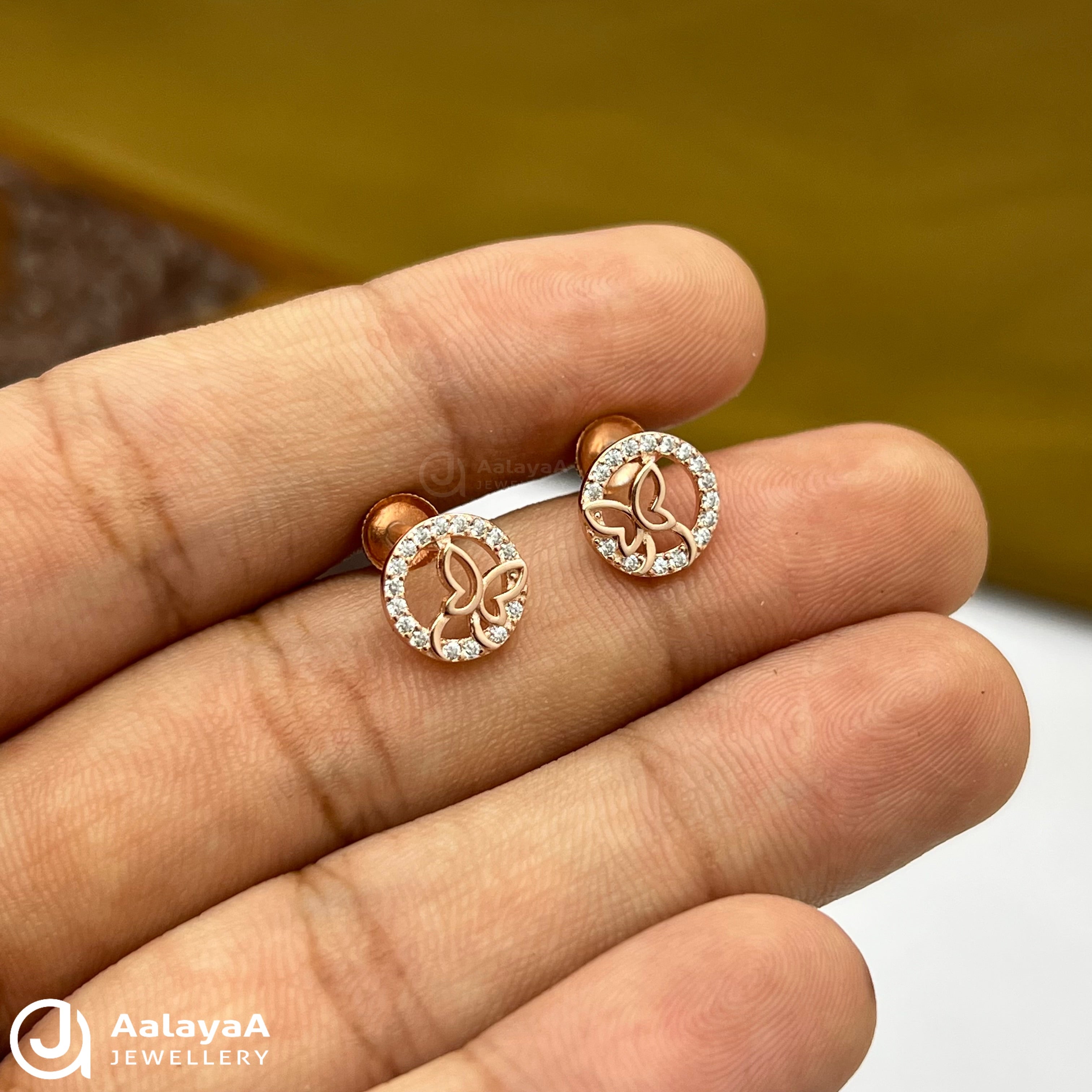 Silver Rose Gold CircleFlutter EaringS