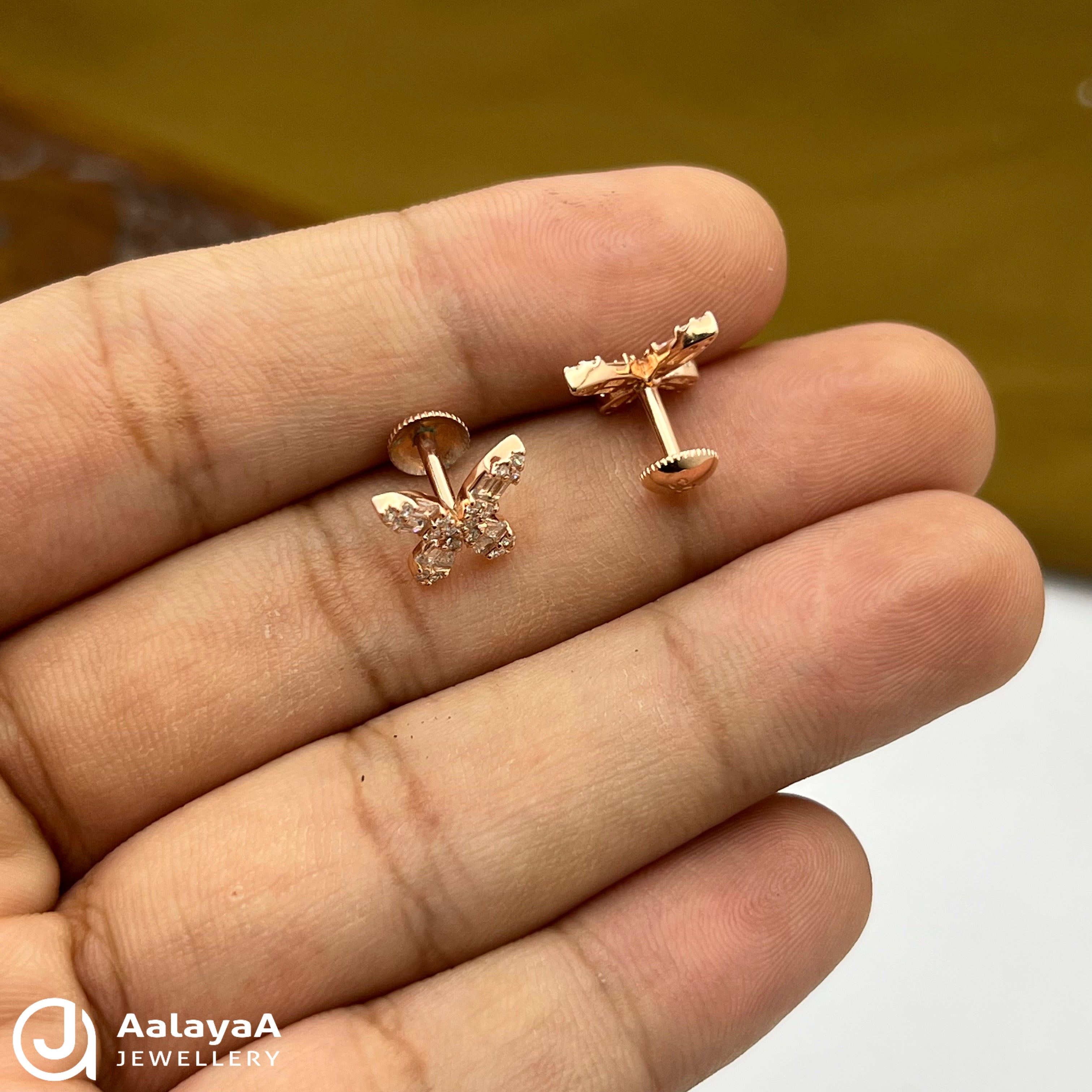 Silver Rose Gold Fluffy Flutter Earings