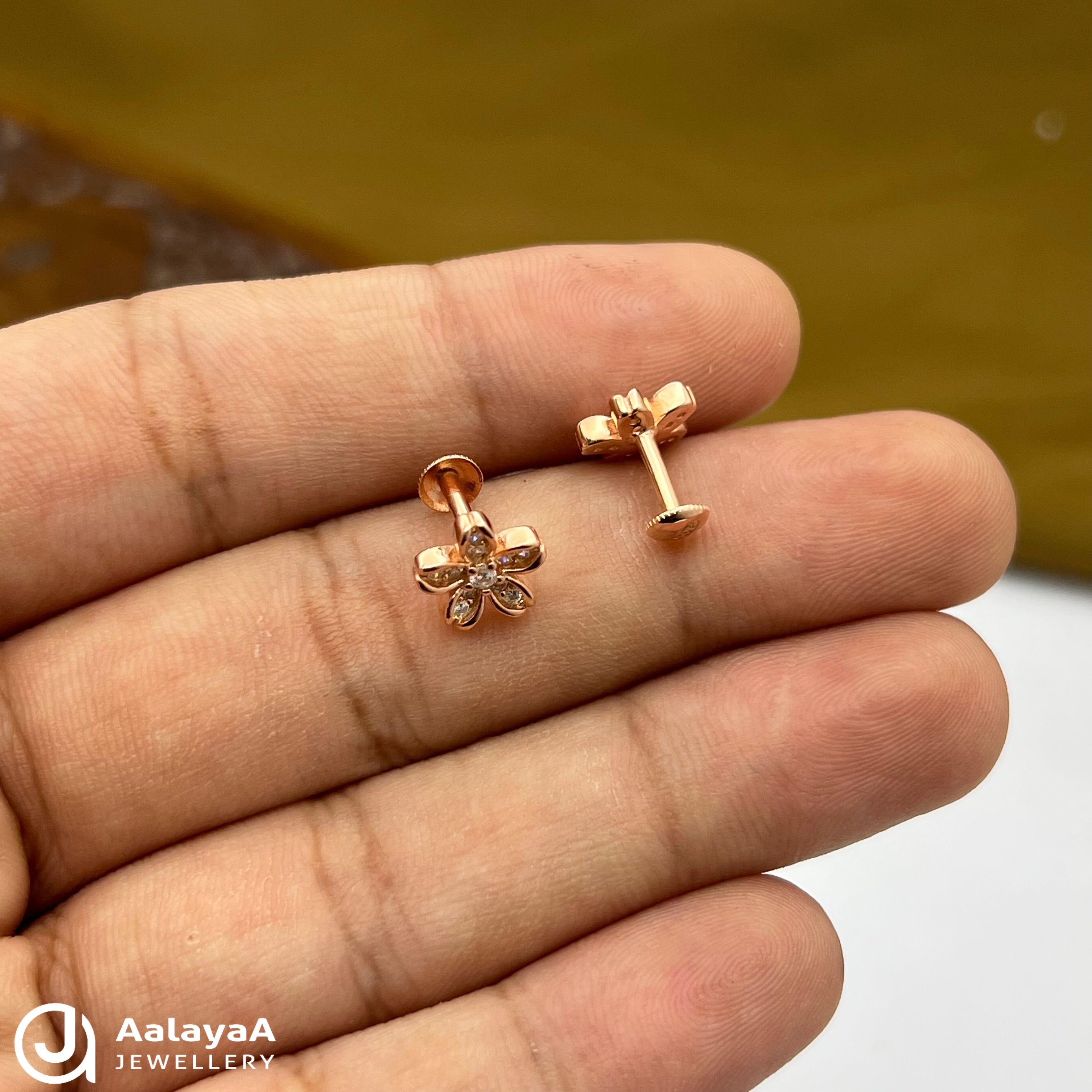 Silver Rose Gold White Jasmine Earings