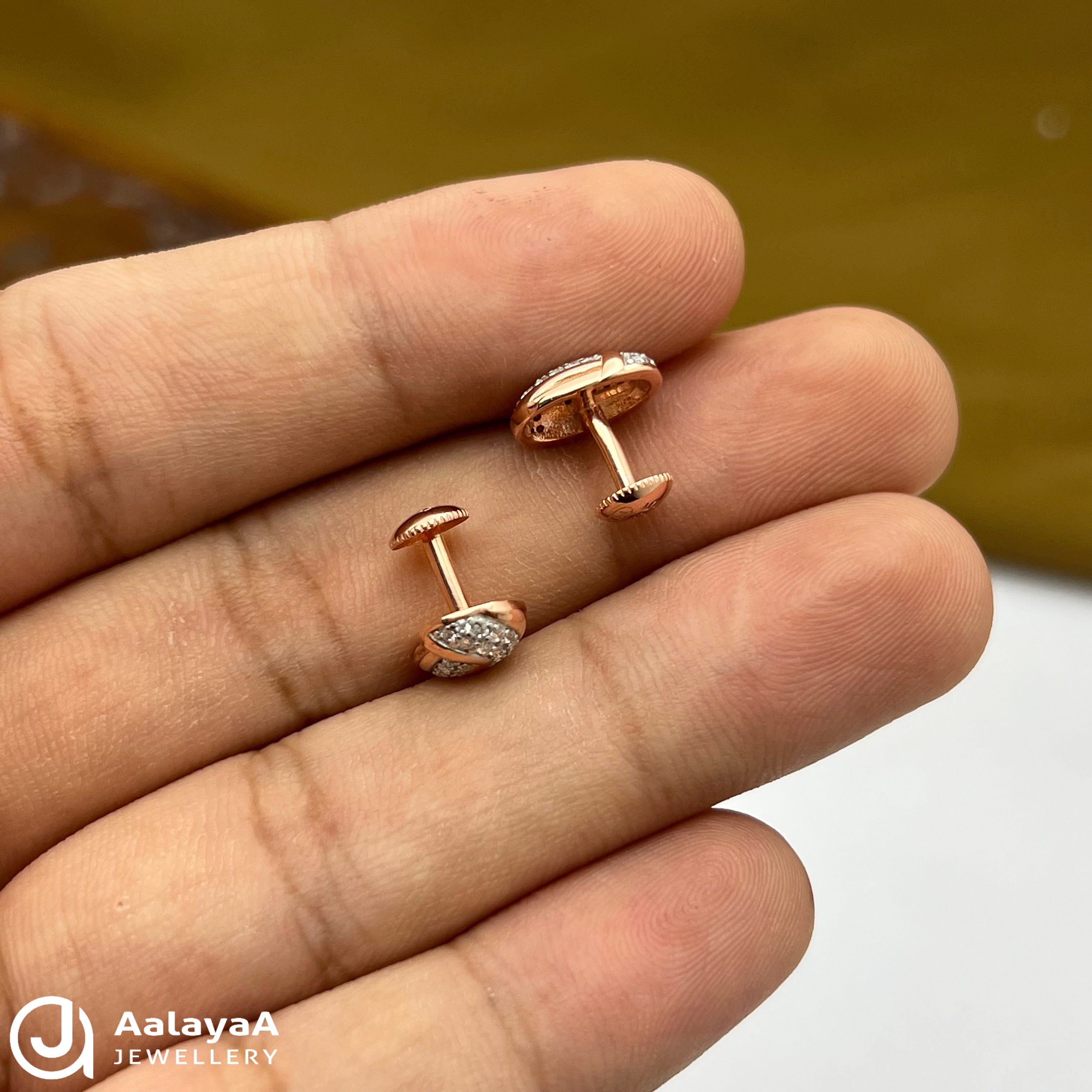 Silver Rose Gold Oval Link Earrings