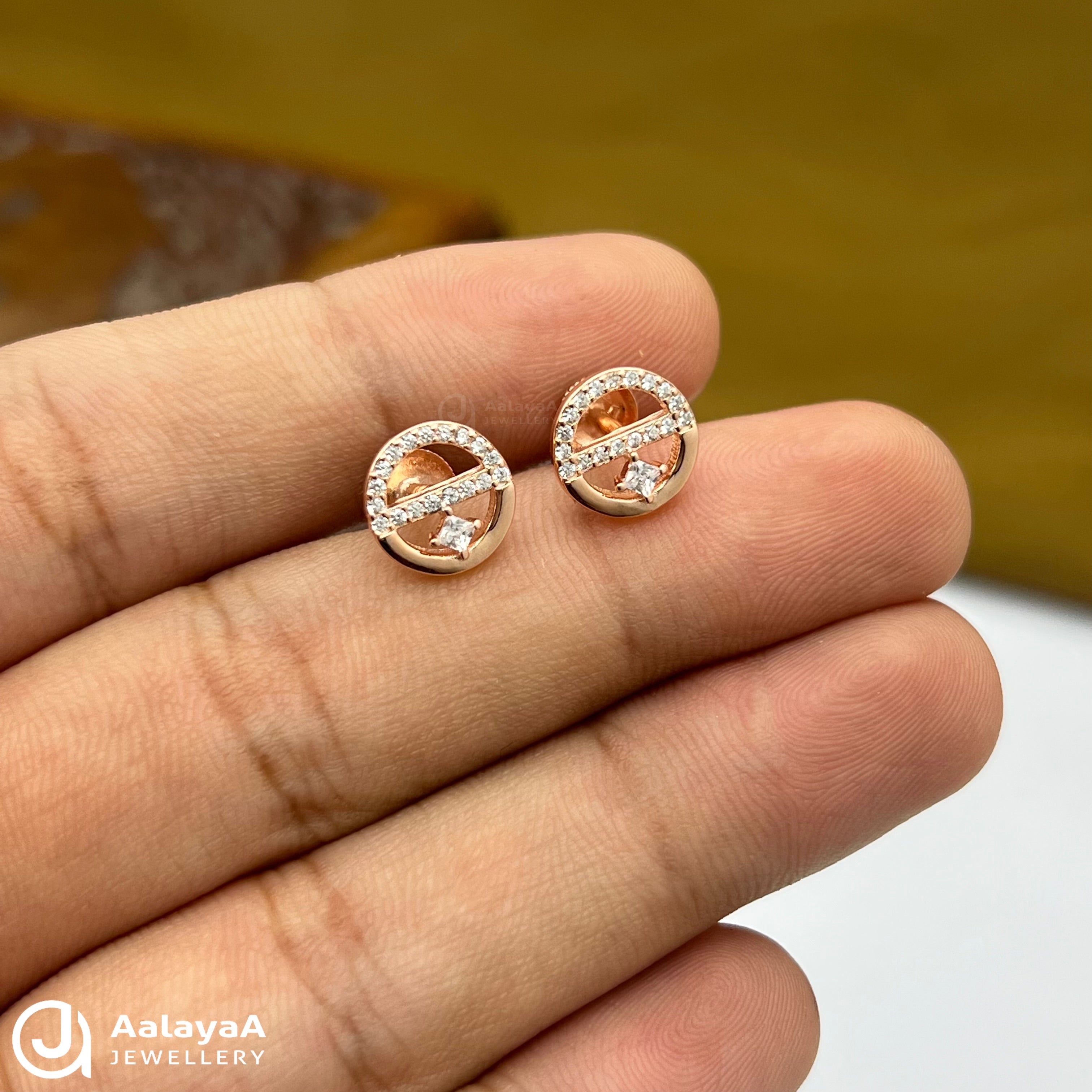 Silver Rose Gold Classic Circle Earrings