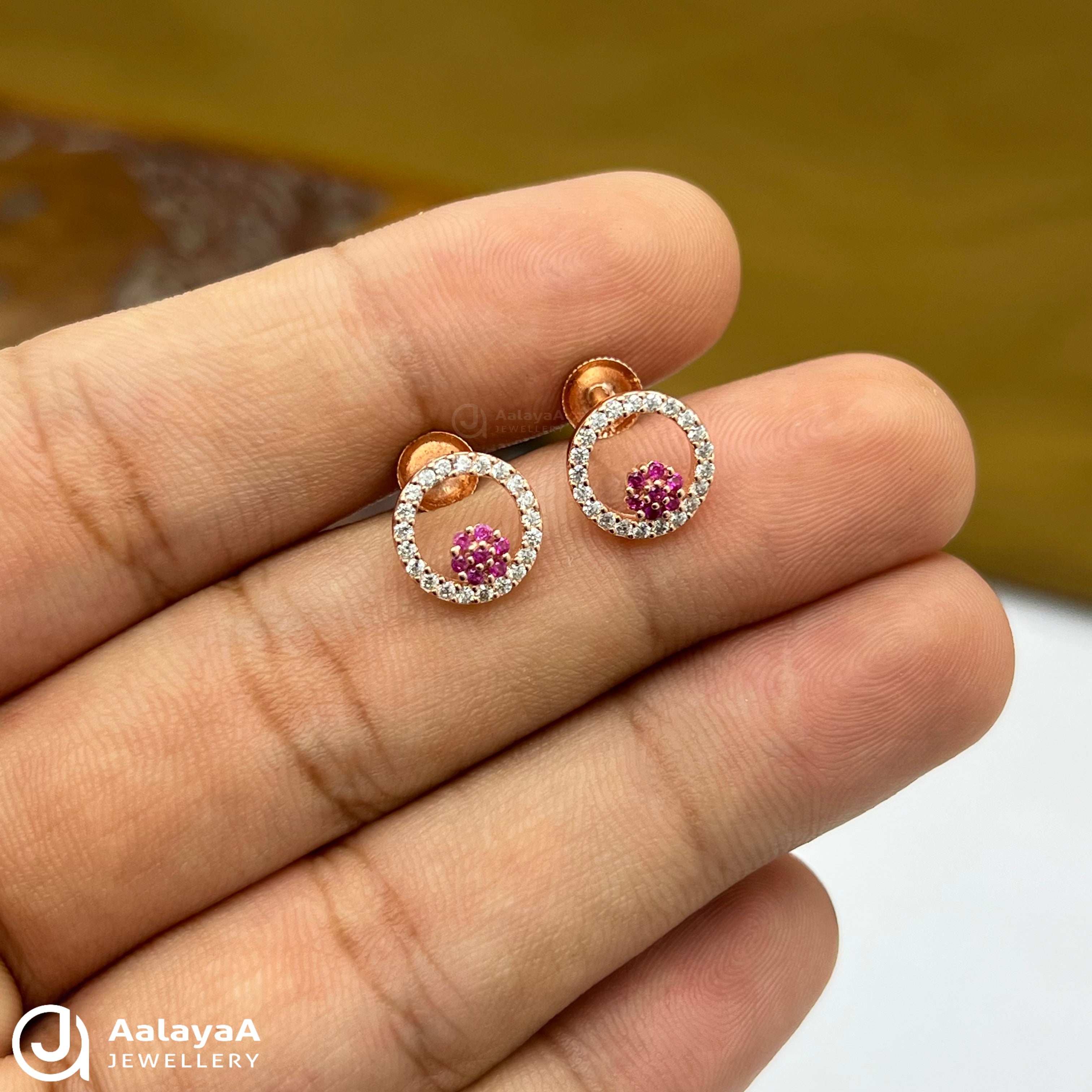 Silver Rose Gold Inner Bloom Grace Earings