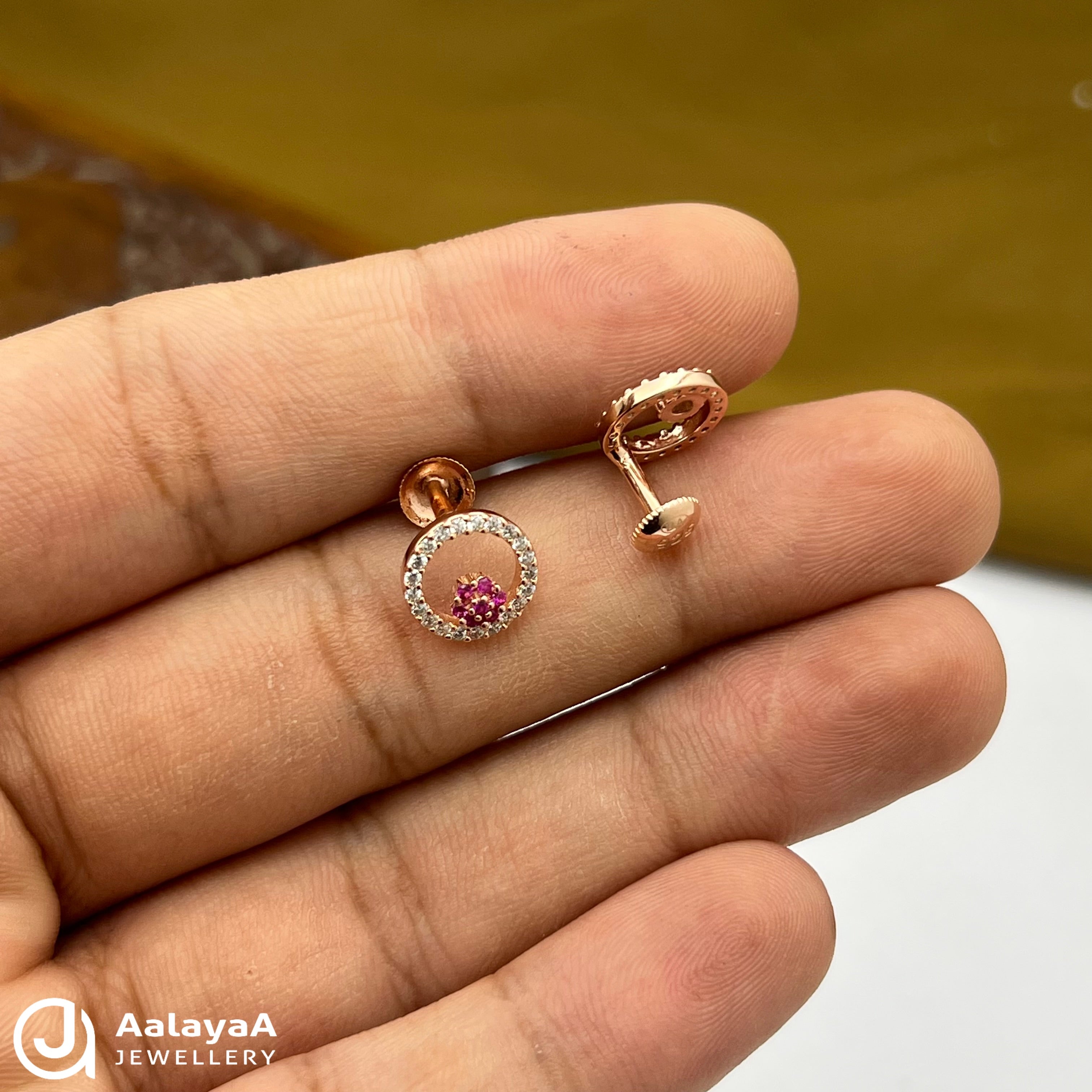 Silver Rose Gold Inner Bloom Grace Earings